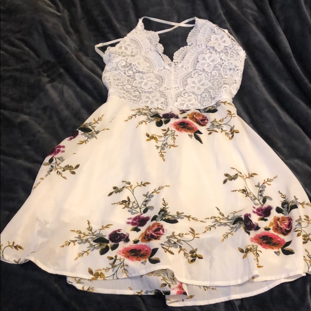 Floral halter top dress